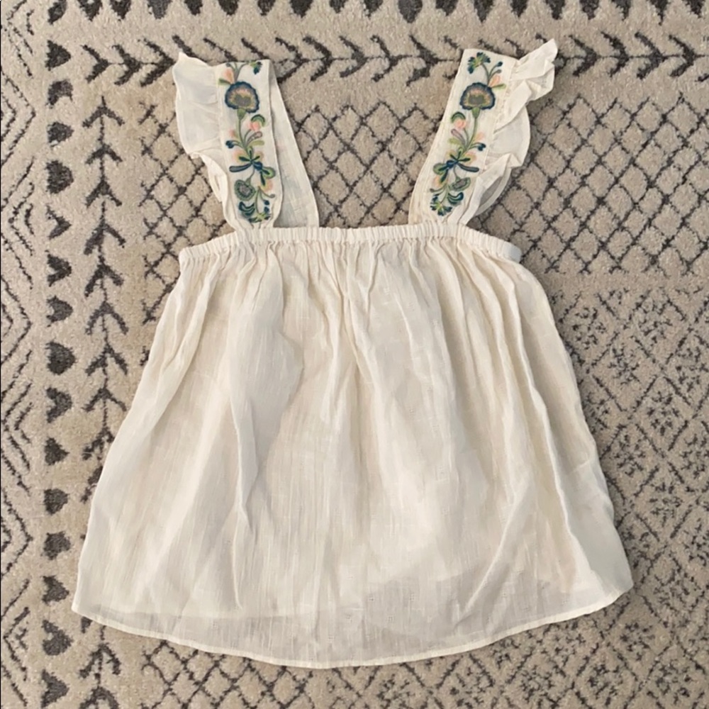 Madewell embroidered strap swing top